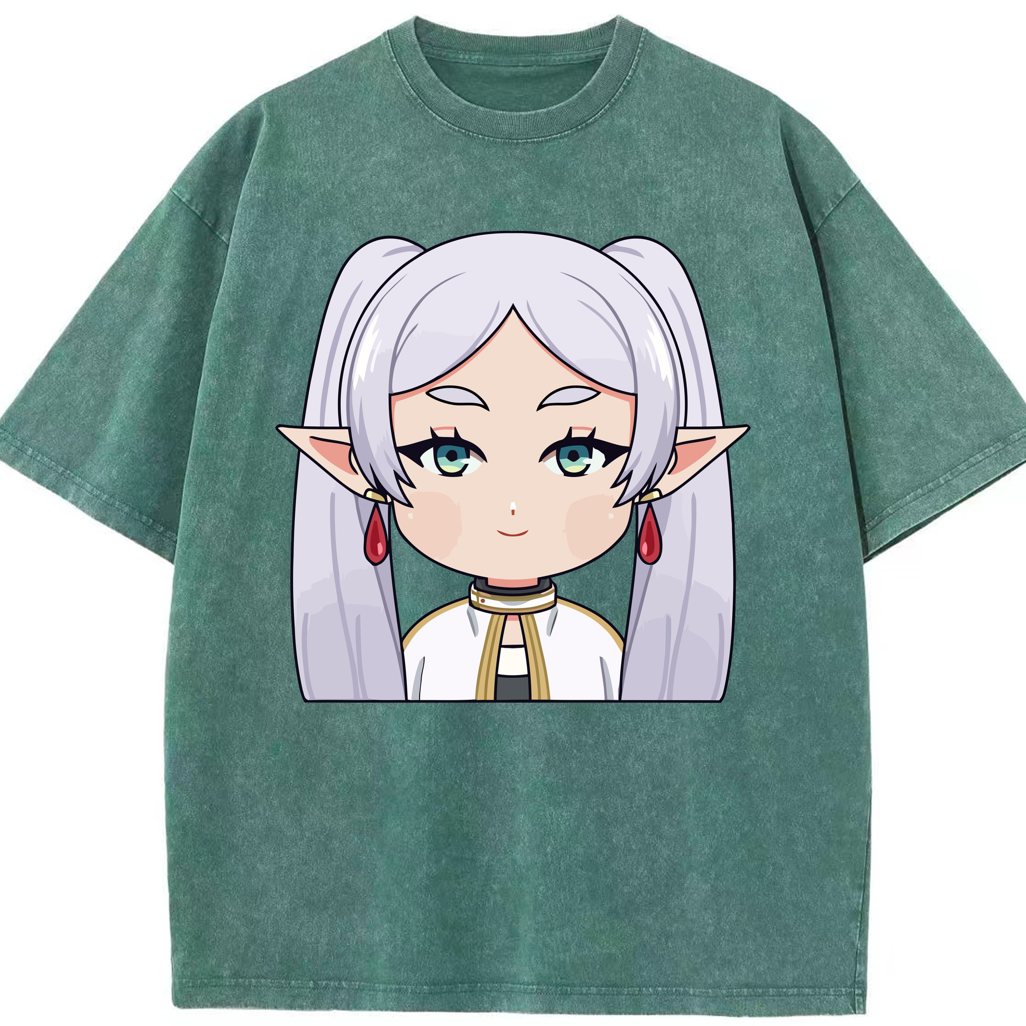 （画像用） 葬送のフリーレン Frieren 綿100% ヴィンテージ風 半袖Tシャツ（フロントプリント）